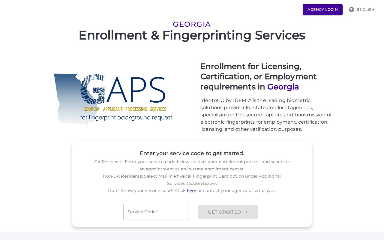 Clay County criminal history GAPS fingerprint portal