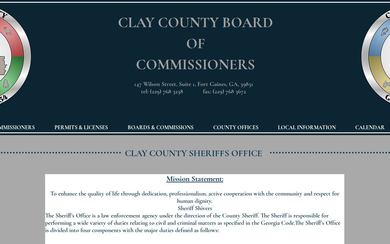 Clay County criminal history sheriff records information