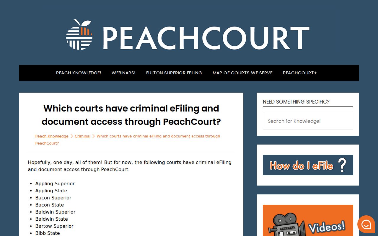 PeachCourt criminal court coverage information for Clay County